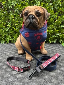 MELBOURNE DEMONS AFL Football Dog Collar, Lead, Doggy 'dana, Harness FUNKY FIDO - Picture 1 of 41