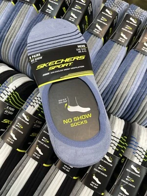 Sketchers Mens Socks | Size 6-11|Air Cooled Mesh Ventilation |8 Pack| BGLB - Image 1 of 2