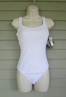 Precioso traje de baño Speedo para mujer estampado blanco de una pieza Maillot 8 Foto 1 de 4
