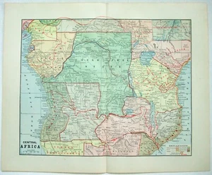 Central Africa - Original 1895 Map by Hunt & Eaton. Antique - Picture 1 of 4