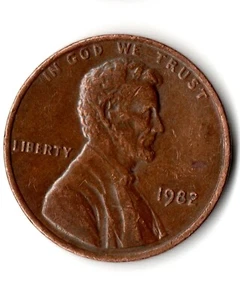 1982 Small Date Penny 3.1g No Mint Mark - Picture 1 of 6
