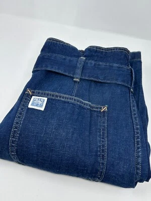 Pantalones de mezclilla para mujer Polo Ralph Lauren azul 32 plisados tiro alto bolsa de papel cintura U3 Foto 1 de 4