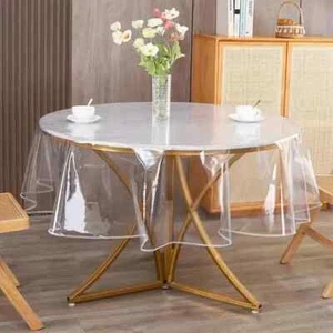 Protector de Mesa Transparente Mantel Bloqueo Borde Redondo Impermeable Resistente al Aceite - Imagen 1 de 16