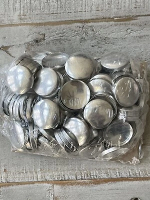 METAL BUTTON BLANKS for fabric covered buttons Aluminum 25 sets per pack #45 - Image 1 of 3