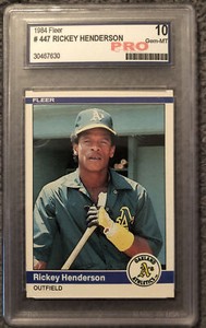 1984 Fleer  #447  Rickey Henderson  Gem mint 10