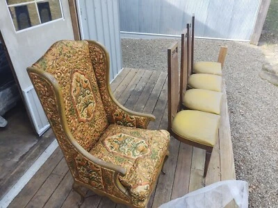 VTG French Provincial Style Wingback Chair Throne Church Ave Brooklyn NY 1950s ! - Image 1 of 4