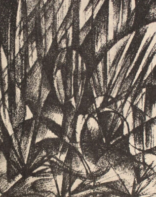 Figur Landschaft Kubismus Futurismus monogrammiert K M Lithografie 1920er Jahre - Bild 1 von 4