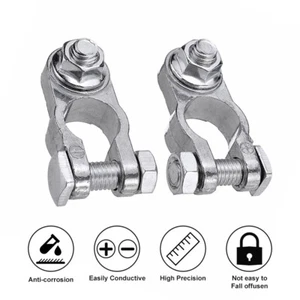 Batterieklemmen Batterie Polklemmen M8 SET + - Pol Klemmen Plus Minus Auto LKW - Bild 1 von 7