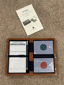 Michael Graves Bridge Game Set in Wood Case with Magnetic Latch EUC - Picture 1 of 13
