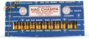 Shri Sai Baba NagChampa Olio Profumato Naturale Set 12 Bottiglie 3ML Ciascuna Analcolica - Foto 1 di 9