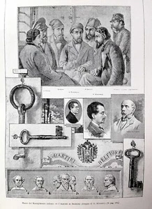 1888 Stampa MUSEO RISORGIMENTO ITALIANO MARTIRI BELFIORE - Picture 1 of 1
