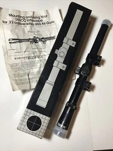 Vintage 1986 Tasco Korea 4x15mm Rifle Scope RF4X15 New Old Stock CIB - Picture 1 of 10