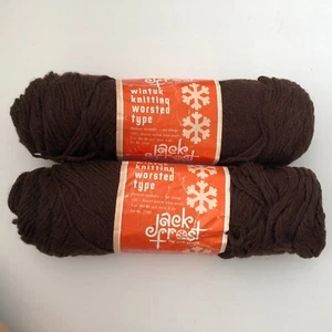 2 Skeins Lot Jack Frost Wintuk Yarn 4-ply Dupont Acrylic 4 oz Ea Charcoal Brown - Picture 1 of 6