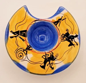 Kunstkeramik Joan Ramirez Vintage Ceramista Don Quijote bunt Chafing Bowl 5,5 - Bild 1 von 10