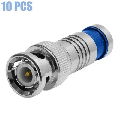 10x BNC Male Compression Connector For RG59 Coaxial Cable CCTV Security Camera - Image 1 of 2
