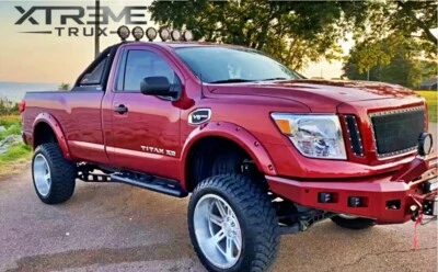 Paintable Pocket Rivet Bolt Fender Flares Set For 16-22 Nissan Titan XD  - Image 1 of 4