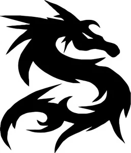 2 (PCS) Tribal Dragon Vinyl Sticker Decals 20 Colors To Choose From - Picture 1 of 3