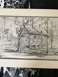 Pencil sketch, abandoned building, Florida landscape 16” x 20” - Picture 1 of 3