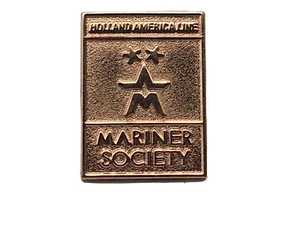 Anstecknadel Mariner Society Holland America Line 2 Sterne kupferfarben Metall Vintage - Bild 1 von 5