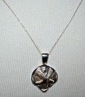 sterling silver sand dollar necklace with chain india Jtv  new w box & dust bag