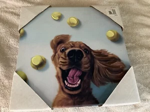 Stupell Industries Happy Smiling Pet Dog with Yellow Tennis Balls Wall Art, 1... - Picture 1 of 6