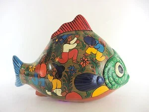 Mexican Tiaquepaque Pottery Hand Painted Fish - Picture 1 of 6