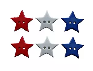 Star Power - Patriotic Buttons - Craft Sewing Scrap - Shelly's Buttons - July 4 - Picture 1 of 2