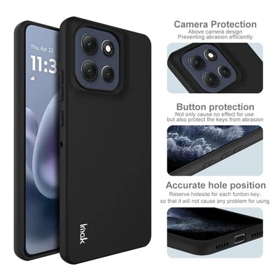 IMAK Para Motorola Moto G86 5G, Clásico Negro Goma Suave Silicona Delgada Estuche Cubierta Foto 1 de 4