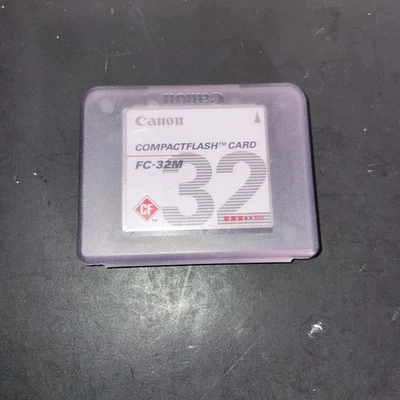 Canon Compactflash Memory Card FC-32M 32MB Camera 2004 Tested Working w/ Case - Image 1 of 4