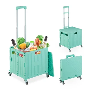 Carrello per Spesa Pieghevole, Regge 35 Kg, Manico Telescopico E Coperchio, Carr - Foto 1 di 12