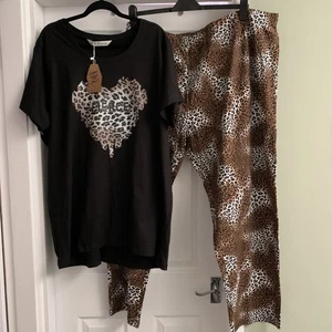 Smarty Pants animal print trousers cotton pyjamas Plus Size 26 28 30 £32 lounge - Picture 1 of 11