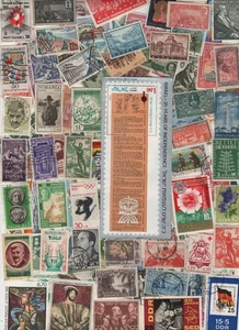 100 verschiedene gestempelte Briefmarken weltweit 29.09.2025H - Bild 1 von 1