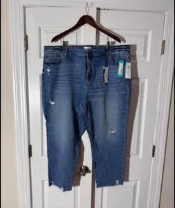 Studio Blue Ally Ultra High Rise Straight Crop Jean Indigo Sz 22W NWT - Picture 1 of 2