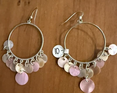 Pendientes BOHO Barbiecore Flecos Borla Madreperla Cuelga Gota Hechos a Mano Foto 1 de 3