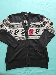 Baumwolle Damen/Herren Rolling Stones Strickjacke in Schwarz Pink Jones M, NEU - Bild 1 von 3