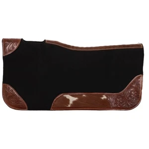 Showman 31" x 32" Blazing Hide Contoured Black Felt Saddle Pad - Picture 1 of 2