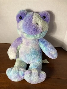 Peluche Build A Bear Hoppy Swirls Tie-Dye rana blu super morbido giocattolo 16" full size - Foto 1 di 8