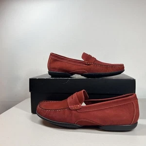 Martin Dingman Loafers Mens 10.5 Brick Mike Nubuck Suede Penny Loafer Moccasin - Picture 1 of 10