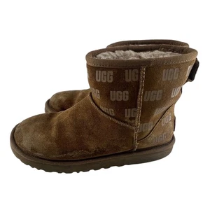 Ugg Classic Mini II Print Boots Mens Size 7 Brown Chestnut Suede Sheepskin Y2K - Picture 1 of 11