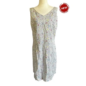 Abito donna Liz Claiborne multicolore floreale cotone tubino taglia 12 nuovo con etichetta | 73-50 - Foto 1 di 6