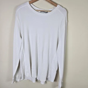 Vince Shirt Mens XL Ivory Pima Cotton Thermal Waffle Knit Long Sleeve Top - Picture 1 of 12