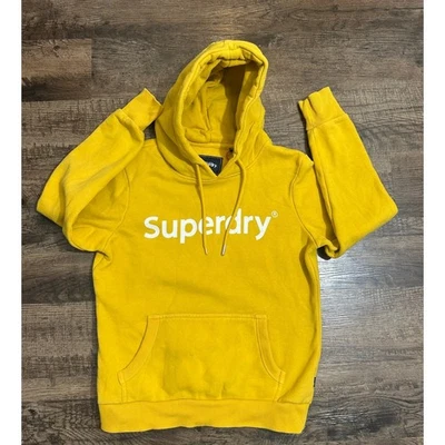 Moletom com capuz feminino Superdry tamanho EUA 10 amarelo pulôver - Imagem 1 de 4