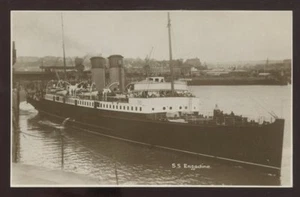 Shipping SR Railway Steamer ENGADINE early unposted RP PPC - Picture 1 of 1
