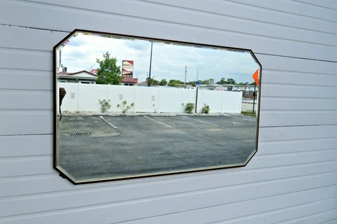 Mid Century Modern Vanity Dresser Bathroom Wall Large Mirror 2886 Cover