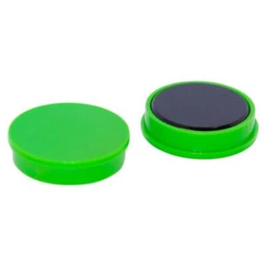 10x GREEN Whiteboard Button Magnet | 30mm x 7mm Fridge Magnet Craft Memo Holder - Picture 1 of 3