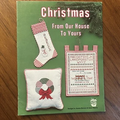 1978 Vintage Green Apple Christmas Snowman Holidays Cross Stitch Patterns Book - Image 1 of 3