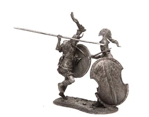 Tin 54mm Greece. Trojan War. Achilles vs. Hector 1240-1230 1:32 Scale Miniature - Picture 1 of 8