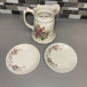 Vtg CH Field Haviland Limoges CFH/GDM Pink Flowers 2 Plates Dishes FRANCE, Foley - Picture 1 of 9