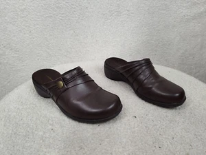 Croft Barrow Women Clogs 8 Medium Brown Fabric Slip On Casual Comfort Shoes - Picture 1 of 20