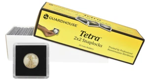 Guardhouse 2x2 Tetra Snaplock Coin Holders for 1/4 ounce Gold Eagle, 25 pk - Picture 1 of 1